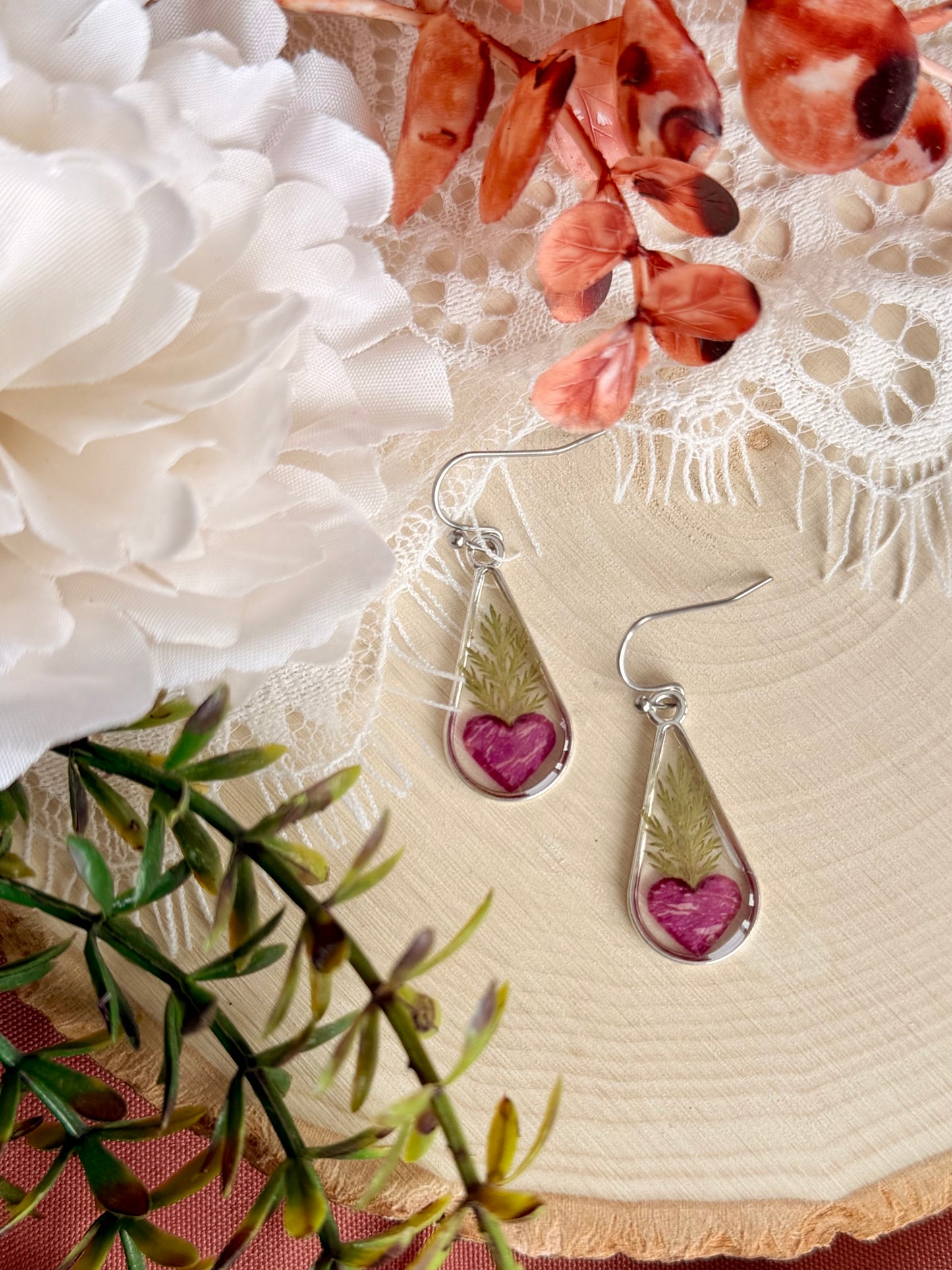 Heart Drop Earrings