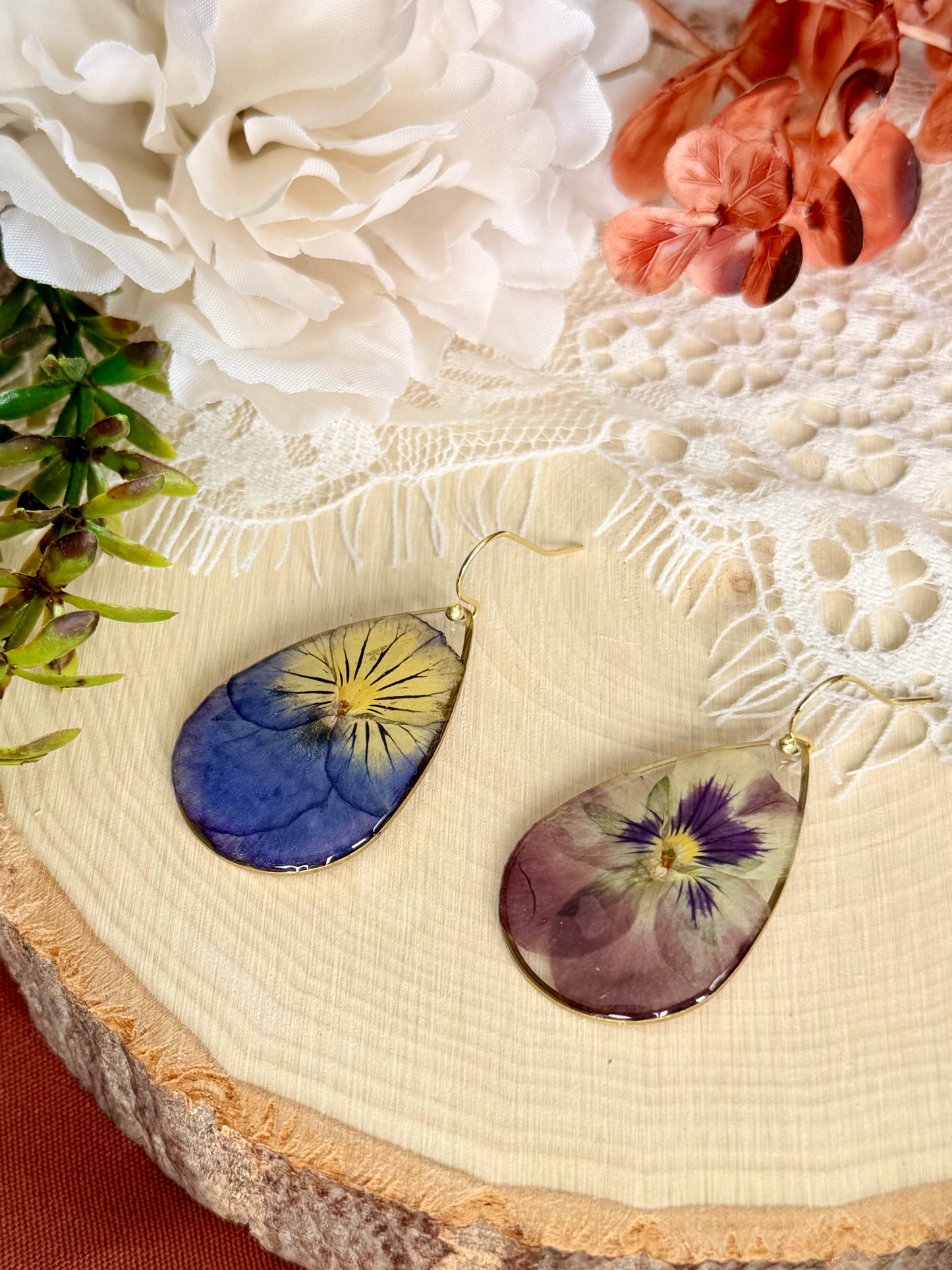 Mismatched Pansy Earrings