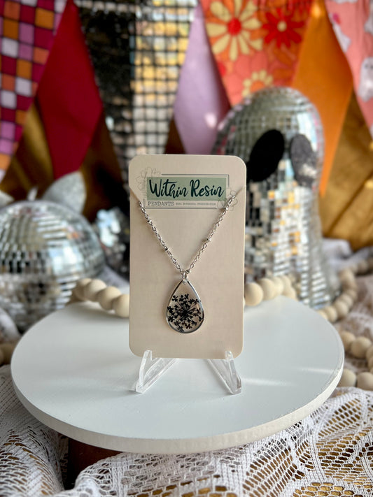 Black Queen Anne's Lace Drop