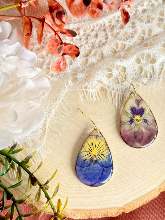 Mismatched Pansy Earrings